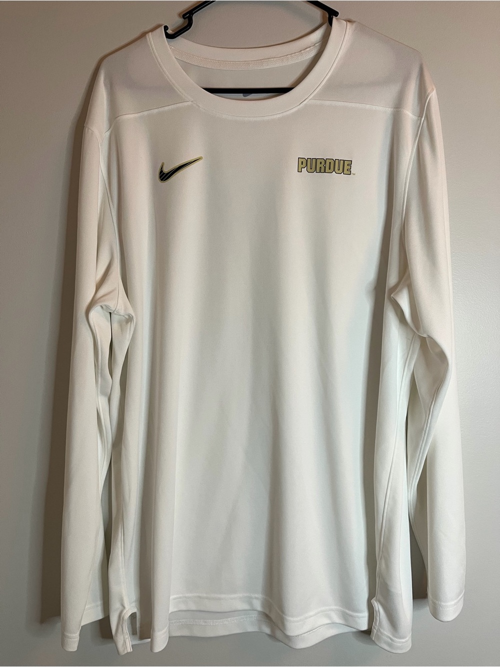 Nike Purdue Boilermakers Long Sleeve Dri-Fit T-Shirt Tee White Men’s XL
